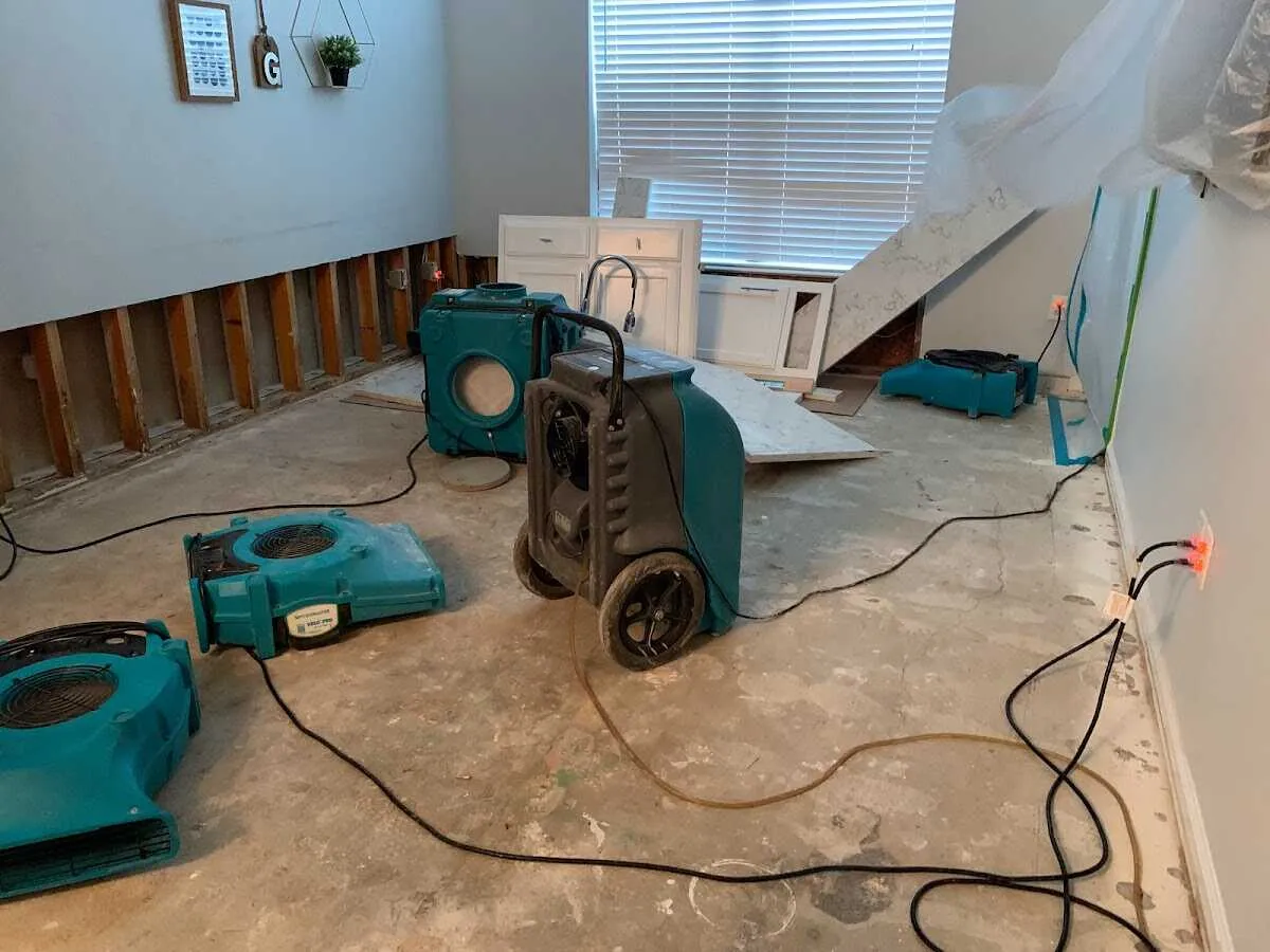 Dehumidifier in flood-cut room for Water Extraction & Removal in New Hanover